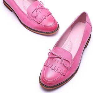 Women’s Leather Tassel Bow Penny Loafers Flats EU 40 US 8.5 Mona Flying